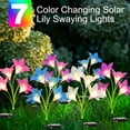 thumbnail image 3 of Solar Garden Lights Outdoor, 6 Packs Solar Lily Flower Lights Waterproof, Color Changing LED Solar Lights Outdoor Decorative, Bigger Solar Panel for Outside Patio Garden Pathway Yard Decoration, 3 of 9