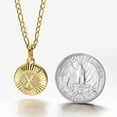 thumbnail image 3 of Hermah Round Gold Plated Initial Letter Pendant Necklace Figaro Chain 18inch, 3 of 5