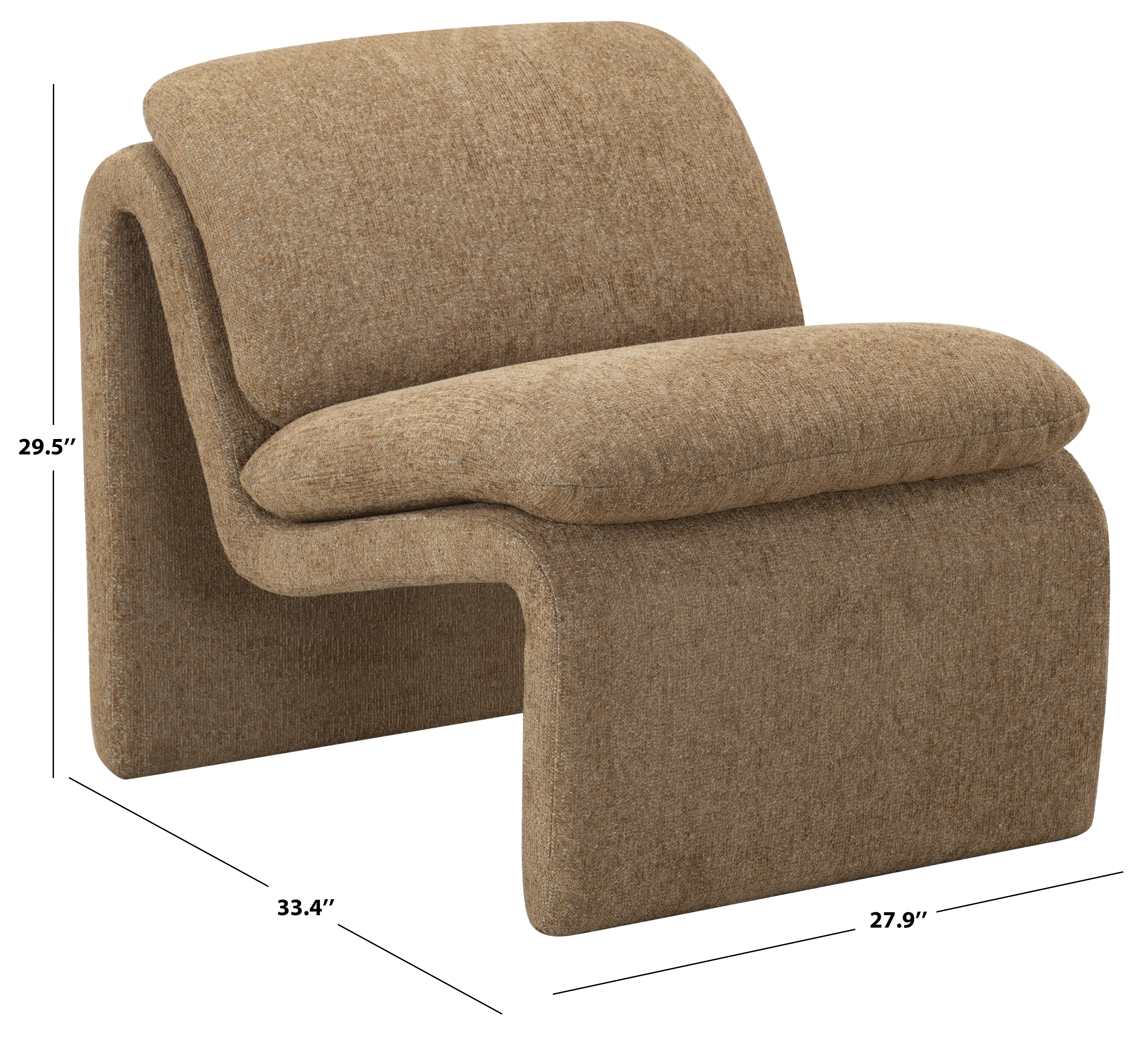 Safavieh Ainslie Performance Fabric Modern Accent Chair, Brown