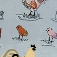thumbnail image 3 of SAFAVIEH Novelty Gracelyn Roosters and Chicks Wool Area Rug, Blue/Yellow, 5' x 8', 3 of 4