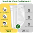 thumbnail image 4 of Clear Plastic Cups with Lids, [100 Sets - 24oz] Disposable Crystal Iced Coffee Cups - Strawless Sip Lids - BPA Free Sturdy To Go Cup for Smoothie Cold Drinks Juice Party Wedding Event, 4 of 8