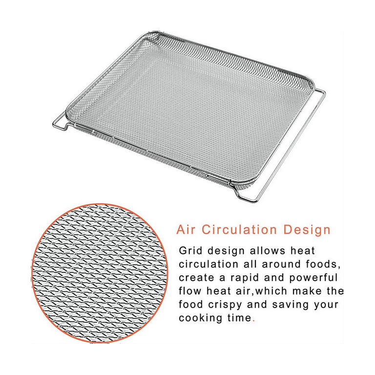 Replacement Air Fryer Basket for Ninja DCT401 DCT451 DCT402BK Double Oven, Stainless Steel Air Fryer Basket for Ninja 12-in-1 Toaster Oven, Mesh
