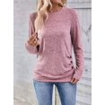 thumbnail image 5 of Womens Long Sleeve Shirts Tops Button Casual Blouses Pullover Tunic Winter Fashion Clothes Pink S, 5 of 9