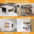thumbnail image 4 of Miyawell Magnetic Spice Rack, Refrigerator Organizer, 2 Pack Metal Magnetic Shelves, Moveable Fridge Shelves for Oven Microwave with 4 Hooks, 4 of 8