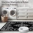 thumbnail image 5 of ODIKA 3'x5' Machine Washable Non-Slip Area Rug, Opulent Baroque Scrollwork with Subtle Pewter Flourishes High Traffic Rug, Black, 550521, 5 of 5