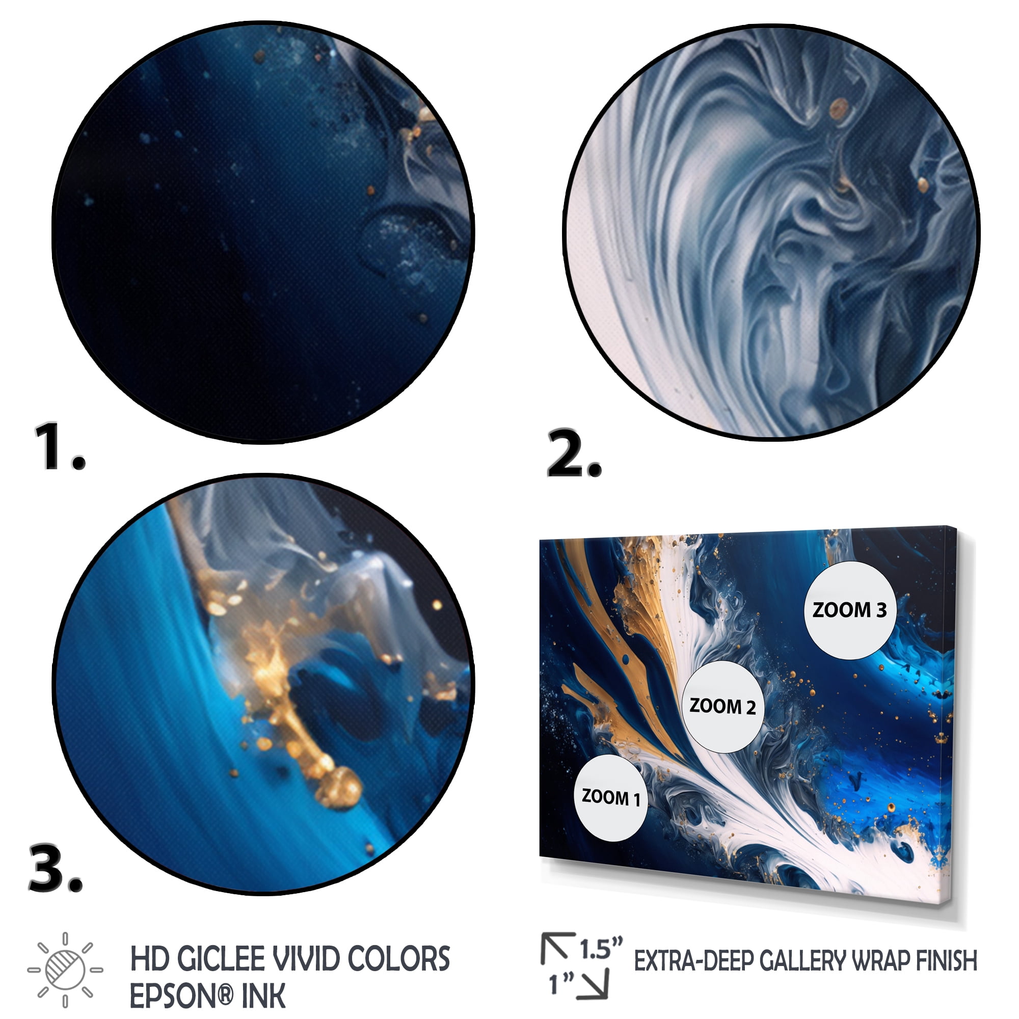 Designart Ice Paint Splash III Canvas Wall Art