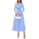thumbnail image 1 of Vestido PRETTYGARDEN 2025 de punto midi azul claro con manga larga Talle S, 1 of 8