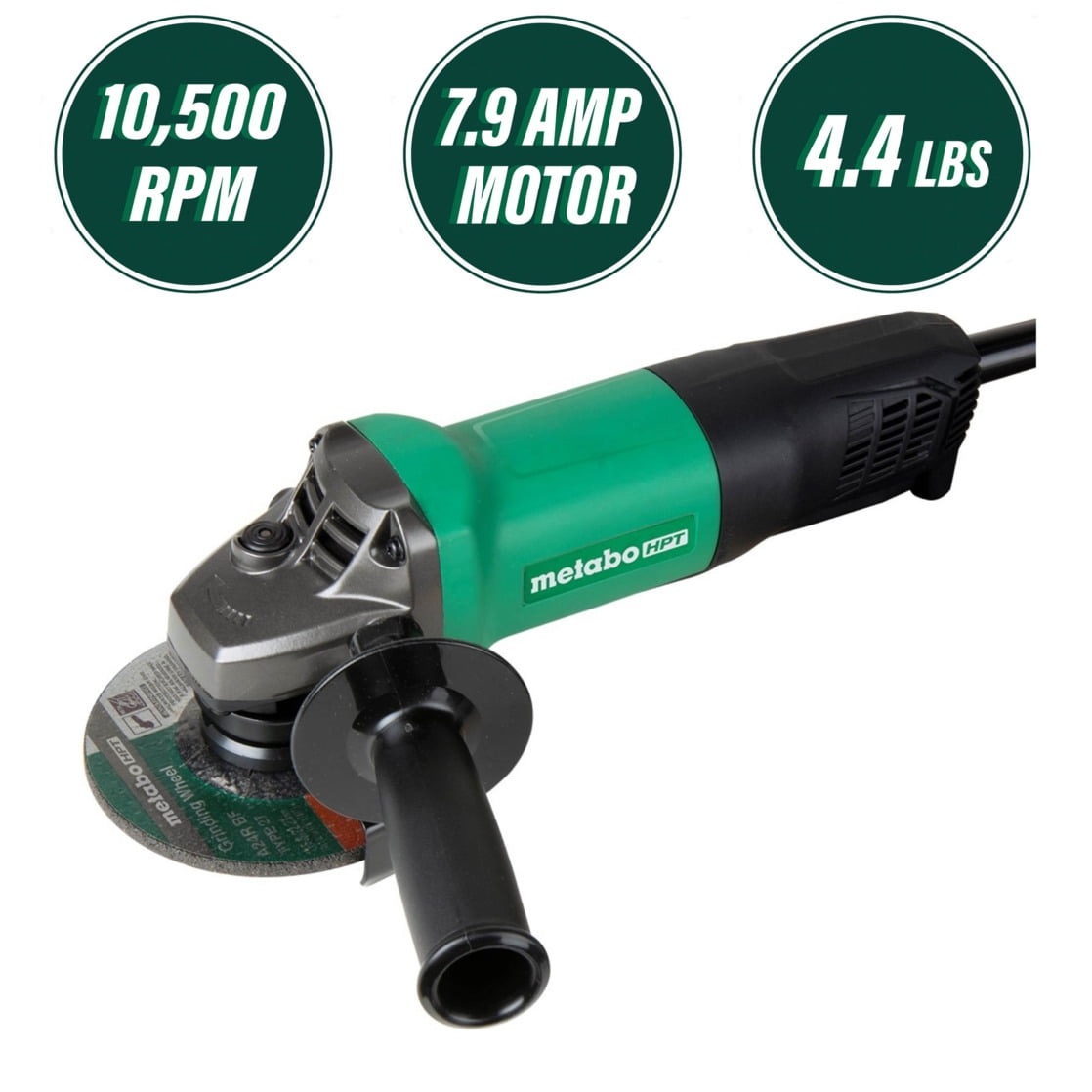 Metabo HPT 4-1/2-In Angle Grinder, 7.9 Amp, G12SQ2