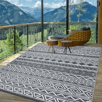 EastVita Area Rugs Carpets Outdoor Rugs ,Double Sided Mat , Waterproof and Sun Proof Plastic Grass Carpet for Backyard, Deck, Picnic gray 9*12ftA