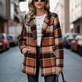 thumbnail image 7 of Ashirexll Winter Coats for Women, Womens Fleece Coats, Plaid Shacket Jacket Trendy Fall Button Wool Tartan Trench Coat, 7 of 7