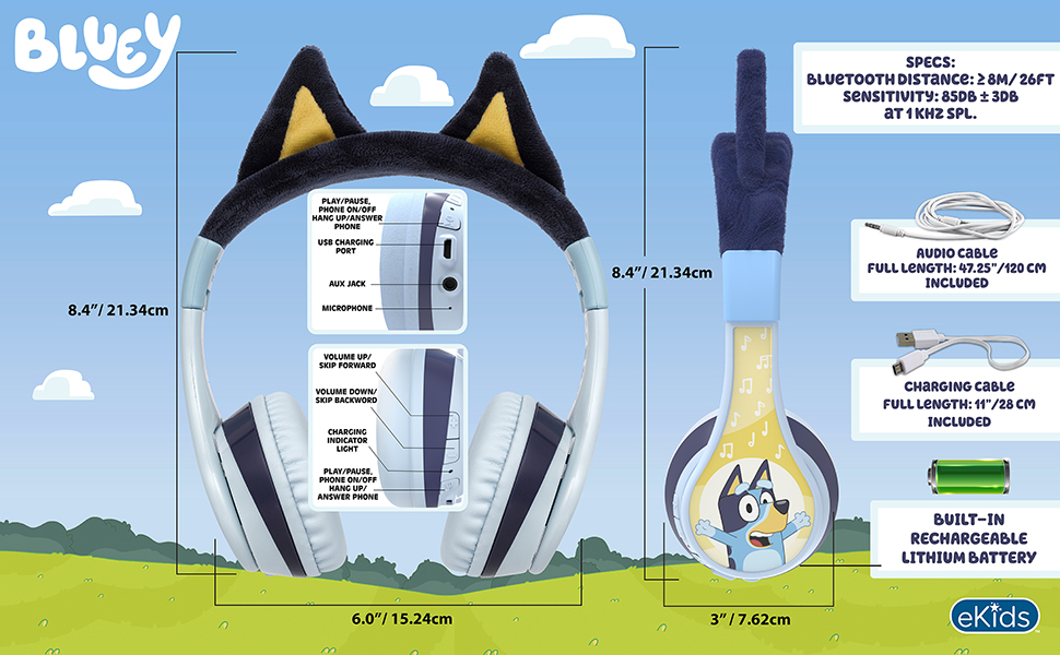 eKids Bluey Bluetooth Wireless Headphones for Kids photo 4