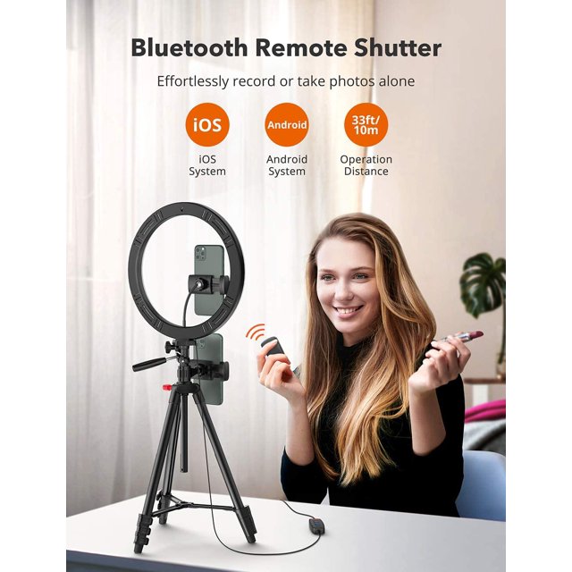 TaoTronics CL027 12" Ring Light with 3 Color Modes 61“ Tripod Stand