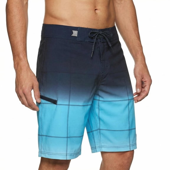 Beautiful Giant Polyester Spandex Men's Swim Trunks No Liner Quick Dry Board Shorts Zipper Pocket 9.5" Inseam