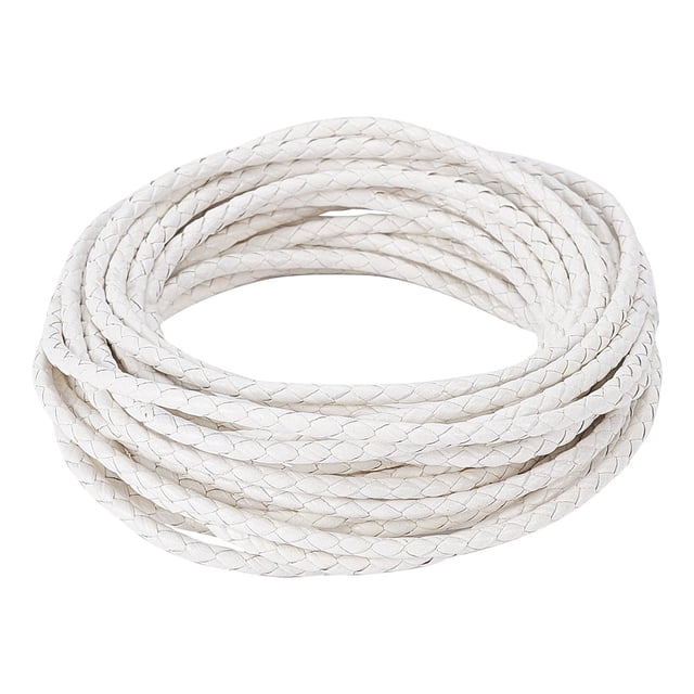 HAOAN 1Roll 21.9 Yards Genuine Round Leather String Cord 3mm Rope for Saddle Brown Leather String Cord for Making Necklaces Bracelets Braiding Wraps Crafts and Hobby Projects
