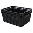 thumbnail image 1 of Yarebest 3-pack Plastic Storage Bins Basket For Organizing (Black), 1 of 4