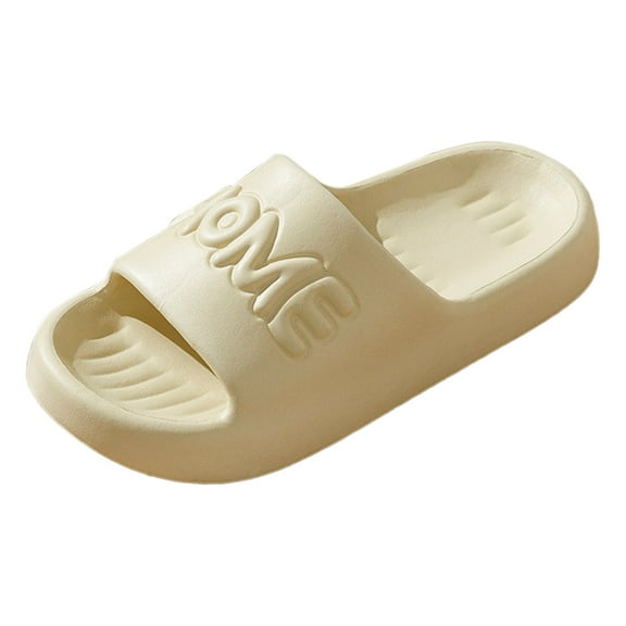 QYZEU Women's Summer Shoes Solid Color Slippers Non Slip Indoor Beach Large Thick Soft Bottom Slippers Print Causal Breathable Lightweight Sandals White 39