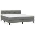 thumbnail image 5 of vidaXL Box Spring Bed with Mattress Dark Gray 72"x83.9" California King Fabric, 5 of 6