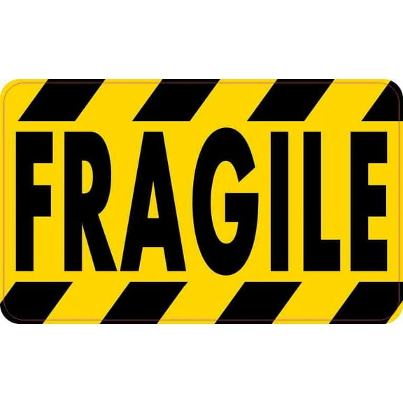 5in x 3in Fragile Sticker