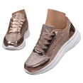 thumbnail image 3 of Womens Shoes,Casual Sneakers Unique Sequined Flat Overseas European Style Comfort Walking Everyday Wear Lightweight Fashion Footwear,Shoes for Women,Gold,7.5, 3 of 9