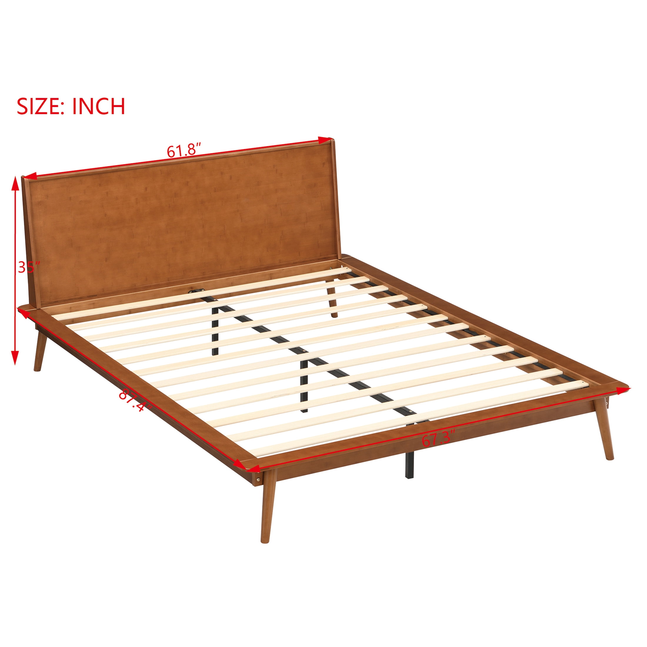 Christopher Knight Home Queen Size Bamboo Platform Bed Frame, Heavy-Duty Support, Walnut Brown