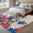 thumbnail image 4 of Area Rug for Living Room, 4th of July Non-Slip Indoor Large Carpet for Bedroom/Dining Room, Independence Day Farmhouse Stars Red Blue Washable Low-Profile Rectangle Floor Runner Rugs - 5 x 8 Ft, 4 of 8