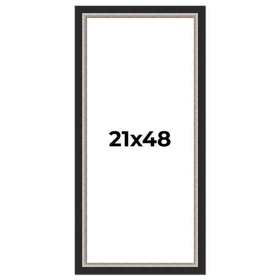 21x48 Frame Black Real Wood Picture Frame Width 2.25 Inches | Interior Frame Depth 0.5 Inches |