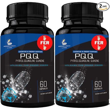 Research Labs Ultra High Purity 20mg PQQ Capsules, 120 Capsules. Pure, Concentrated High Bioavailability. Pyrroloquinoline Quinone Supplement ATP Energy, Heart, Cognitive Support Nootropic