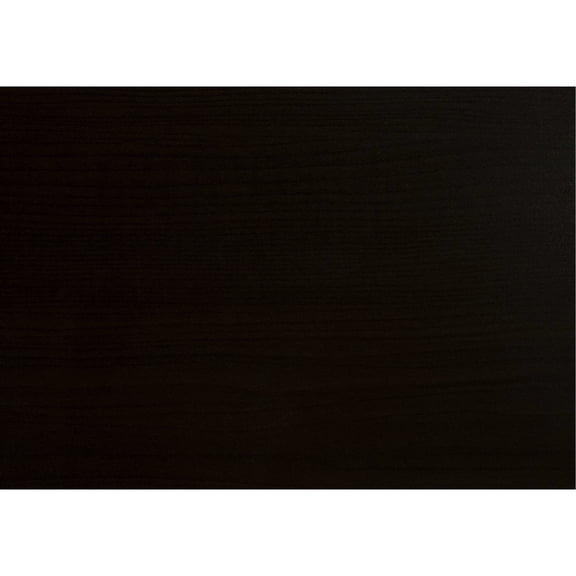 Nightstand with spacious top and discreet gold drawer pull in warm brown laminate for bedroom use