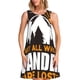 thumbnail image 1 of Easygdp Not All Who Wander Are Lost4 para Vestido Transpirable de Mujer, Vestido Suelto de Manga Corta con Pliegues y Bolsillos para el Verano, 1 of 7