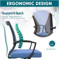 thumbnail image 5 of Lacoo Mid-Back Office Desk Chair Ergonomic Mesh Task Chair with Lumbar Support, Blue, 5 of 8