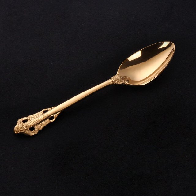 Vajilla de plata dorada, juego de cubiertos, tenedores, cuchillos, cucharas, Palace Premium, vajilla occidental, venta al por mayor Fivean unisex