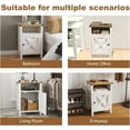 thumbnail image 5 of EVOKEDEN Farmhouse Nightstands Set of 2, Rustic Vintage Side End Table w/ Storage & Barn Door for Bedroom Living Room, White, 5 of 11