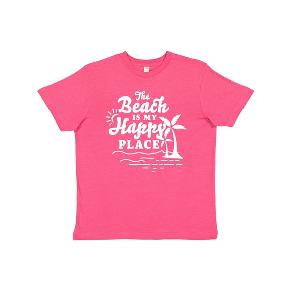 Inktastic The Beach is My Happy Place with Palm Trees Youth T-Shirt