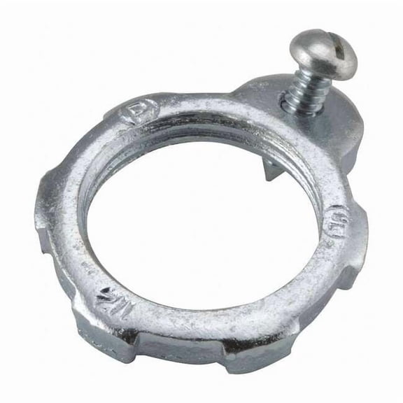 Raco IMC Locknut, 1/2 in, Threaded, Steel, Zinc Plated, Gray 1242