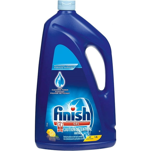 Finish Gel Détergent pour Lave-Vaisselle, Citron, 1.6L, Blanc