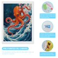 thumbnail image 3 of Diamond Art Kits for Adults - Orange Octopus Cherry Blossom Wave 5d Diamond Painting for Adults, Diamond Art for Adults Beginners, Frameless Diamond Painting Kits for Adults for Home Wall Decor, 3 of 7
