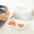 thumbnail image 3 of Contenedor de refrigerador con tapa, rectangular, de grado alimenticio, universal, para conservar alimentos frescos, suministros para el hogar, 3 of 8