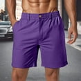 thumbnail image 2 of XDZJLR Mens Shorts Summer Solid Color Pocket Drawstring Loose Quick Dry Sports Running Straight Beach Work Shorts for Men L, 2 of 3
