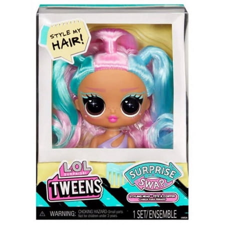 LOL Surprise Surprise SWAP Green, Pink & Blue Hair Styling Head