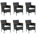thumbnail image 2 of vidaXL 7 Piece Garden Dining Set with Cushions Black, 2 of 5