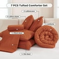 thumbnail image 6 of 7-Piece Queen Dark Emerald Green Boho Tufted Comforter Set, Lightweight Fluffy All Season Bed in a Bag with Sheets & Pillowcases, 6 of 10