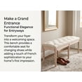 thumbnail image 5 of French Vintage Tufted Bedroom Bench with Carved Wood Legs, 47.2-Inch Linen Upholstered Ottoman for End of Bed and Living Room, Cream, 5 of 10