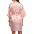 thumbnail image 4 of Solid Color Short Kimono Satin Bathrobe Silky Bride and Bridesmaid Robe, 4 of 8