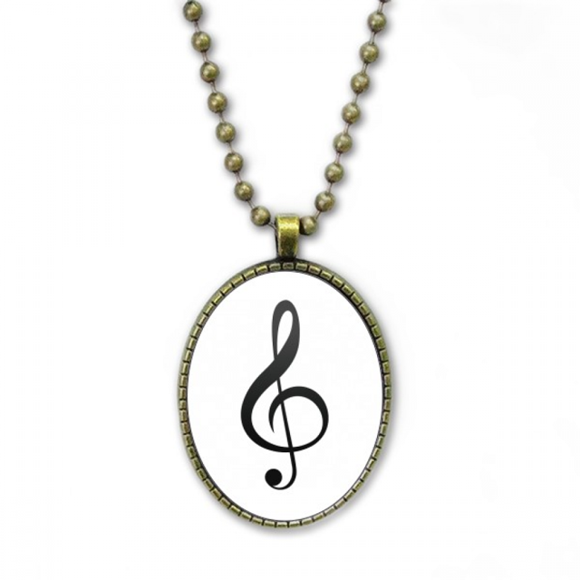 La música negra Treble Clef blanco Collar Colgante de cadena vintage Colección de joyas colgantes Unbranded M