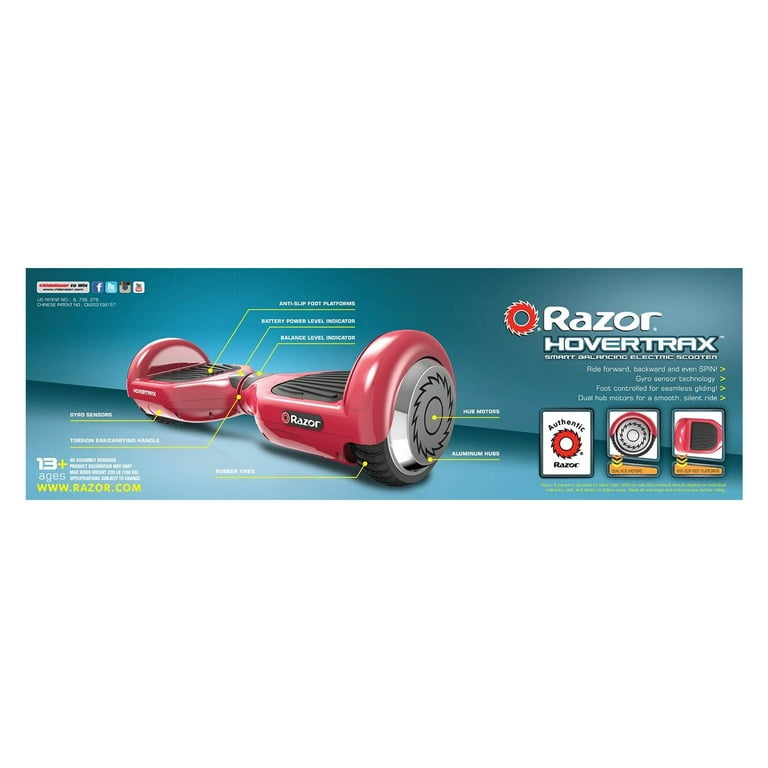 Razor Scooter Hovertrax 1.0 Kids Self Balancing Outdoor 6 MPH Hoverboard Red Walmart