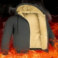 thumbnail image 5 of LpwkSSA Men's Fleece Lined Lambskin Jacket Hooded Casual Cardigan Solid Color Stand Collar Soft Outdoor Wear for Cool Weather and Daily Comfort Gray XXL, 5 of 7