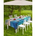 thumbnail image 4 of Boanket Outdoor Tablecloth with Umbrella Hole for Patio/Picnic/Party/Camping, Ocean Dolphins Waterproof Table Cloth Rectangle Table Cover Washable, Summer Coral Coconut Trees Tropical Fish (52"x 70"), 4 of 7