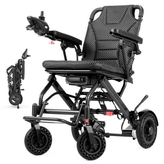 Wefree Lightweight Foldable Electric Wheelchair 16.5" Padded Seat,5-Speed All Terrain Motorize Wheelchair for Adult Senior,6Ah Battery,250lb Limit