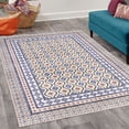 thumbnail image 2 of Ethnic Decorative Rug, Traditional Abstract Tribal Art Pattern Wavy Look Oriental Ornaments, Quality Carpet for Bedroom Dorm and Living Room, 6 Sizes, Lavender Blue, by Ambesonne, 2 of 4