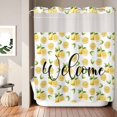 thumbnail image 6 of No Hook Shower Curtain with Built-in Rings - Country Summer Washable Waterproof Fabric Bathroom Curtains for Hotel,Rentals, 72 X 78 Inch Long , Welcome Lemon Print Yellow, 6 of 8